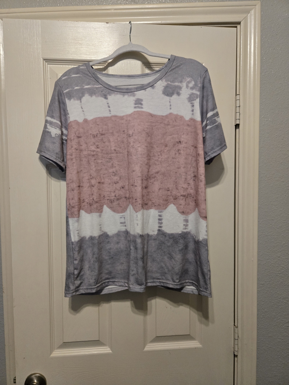 Source Unknown Pink and Gray Tie-Dye Short Sleeve Tee